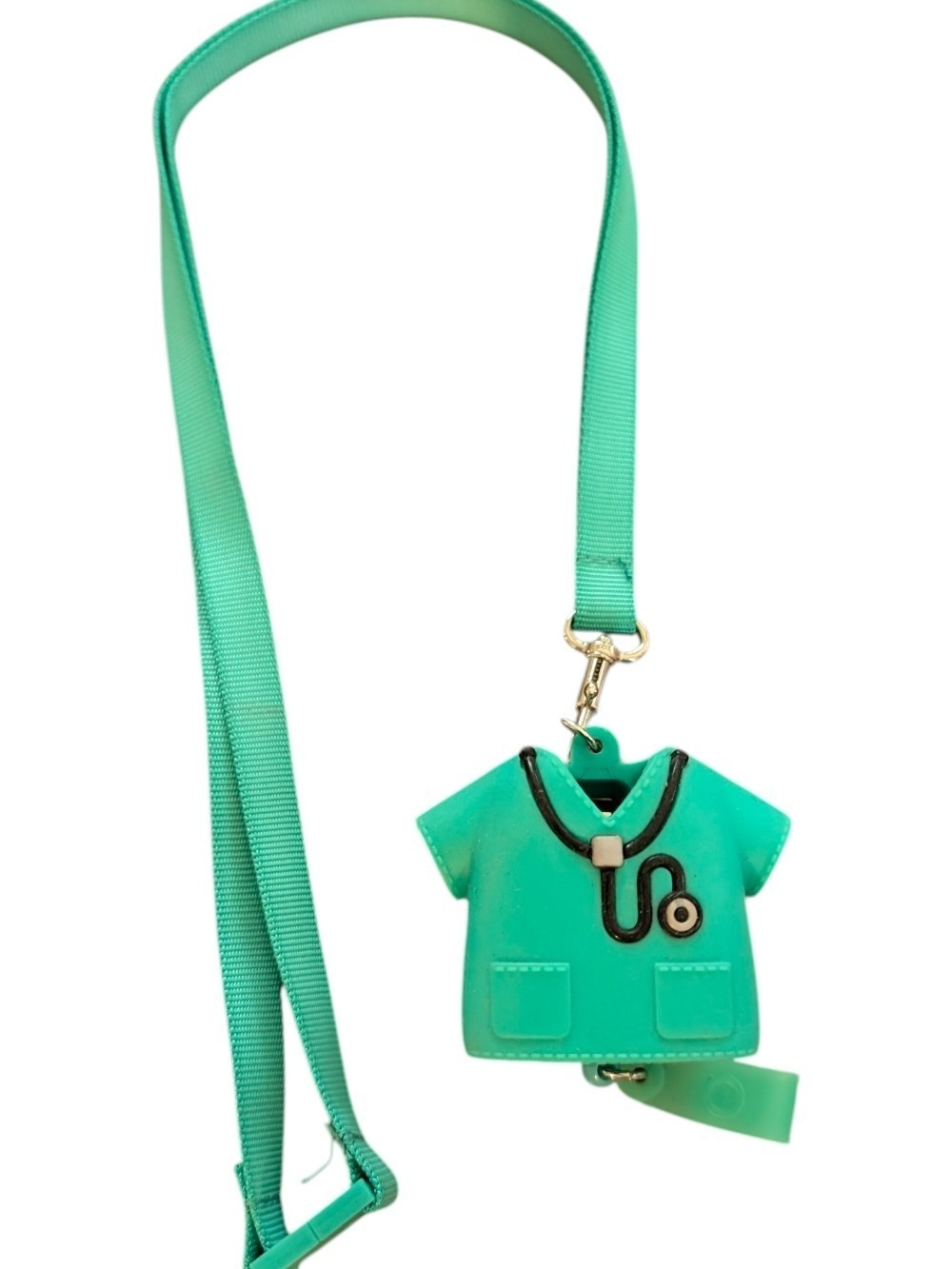 Teal Nurse Scrub Lanyard Hand Sanitizer / Badge Holder